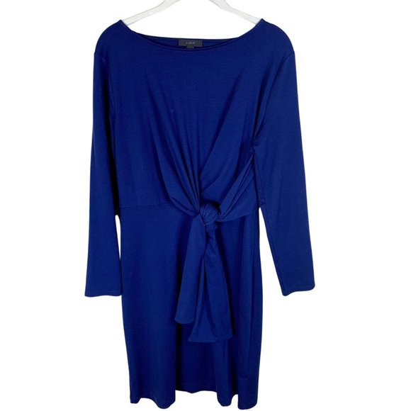 J. Crew Navy Drapey Tie Waist Knit Dress S - Picture 2 of 7